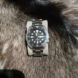 Seiko Black Dial Silver Bracelet Watch